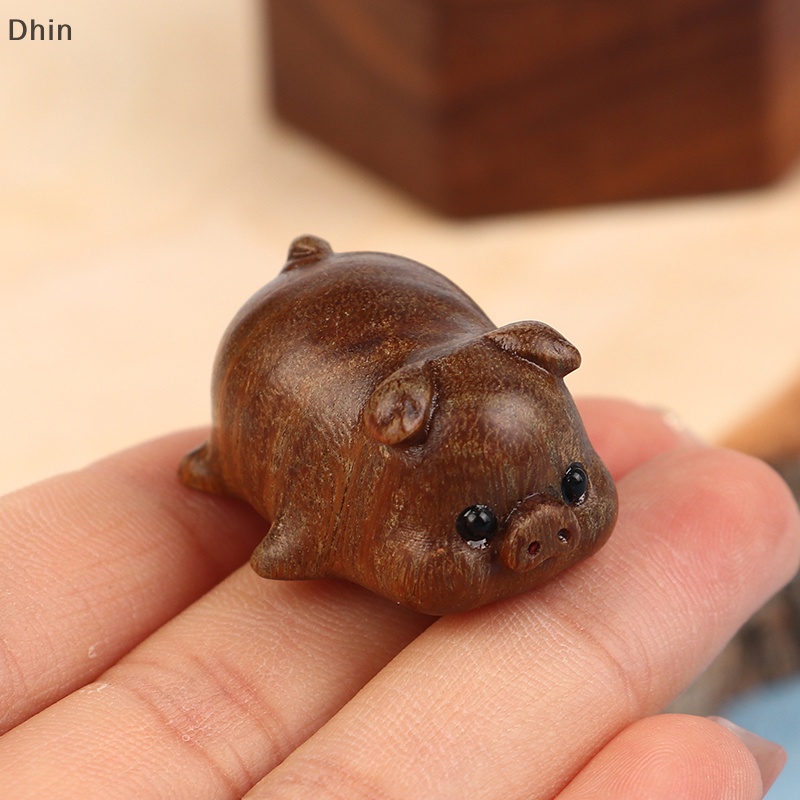 Móc Khóa / Điện Thoại Bằng Gỗ Chạm Khắc Thủ Công Hình Chú Heo Dễ Thương Cho Bé DIY