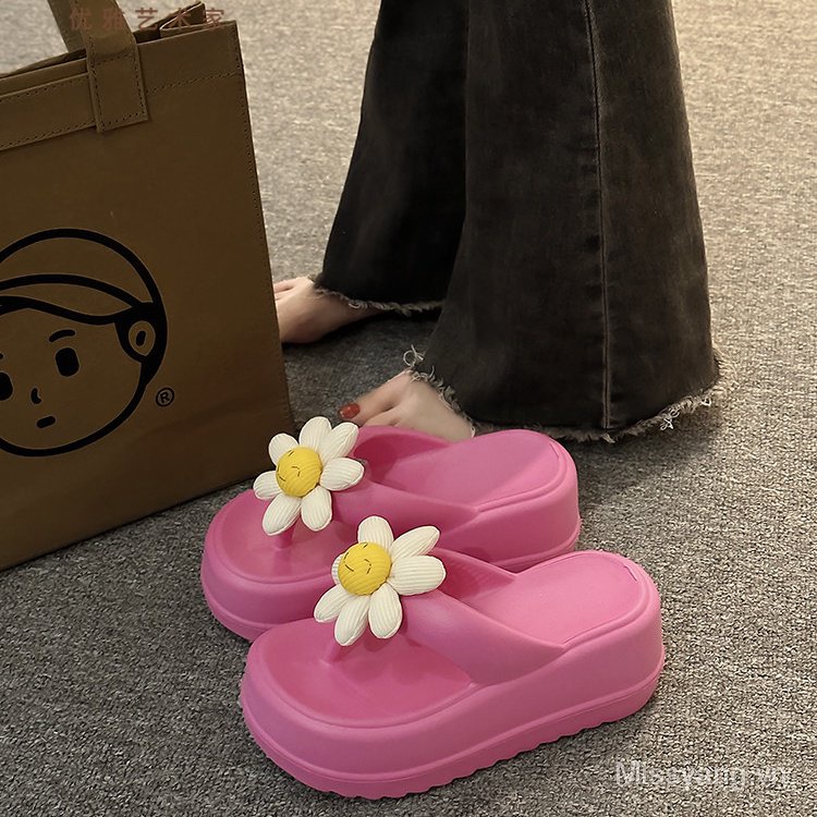 Dép Sandal 7cm Đính Hoa Dễ Thương Thoải Mái Thời Trang Mùa Hè Cho Nữ