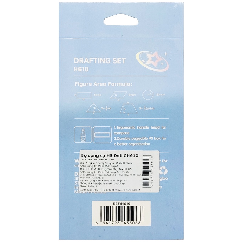 Bộ Compa 7 Món - Bút Chì Bấm - Phiên Bản Sơn Tùng M-TP Giới Hạn - Deli H610 - Màu Xanh Dương