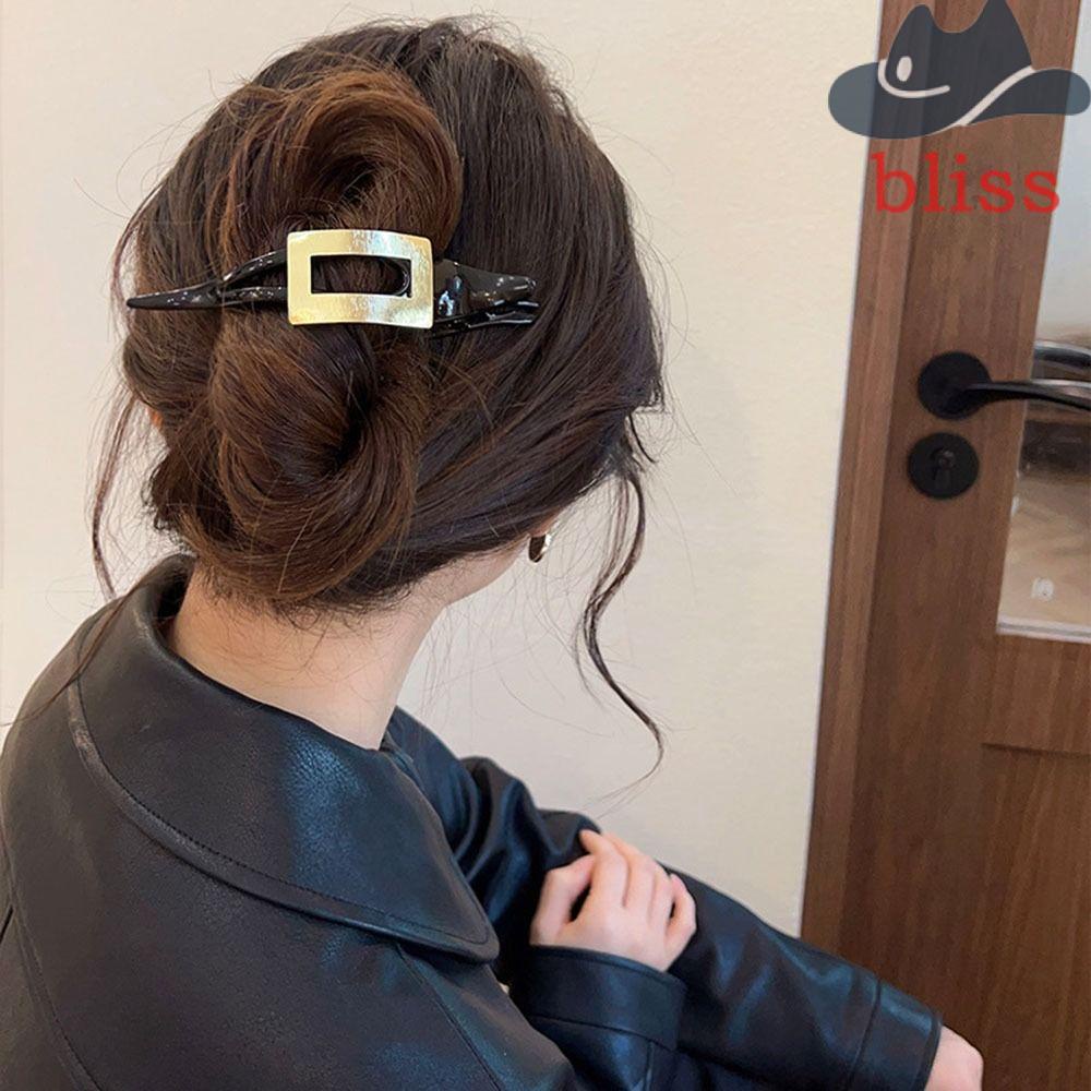 Kẹp Tóc Đuôi Ngựa Ba Răng Bằng Nhựa Kim Loại Thời Trang Thanh Lịch Cổ Điển Dành Cho Bạn Nữ