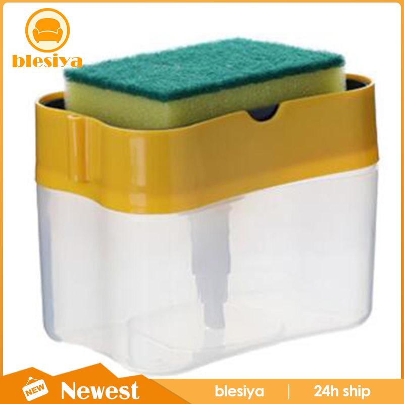 Bình Đựng Xà Phòng 2 Trong 1 Có Giá Đỡ Bọt Biển Rửa Chén Tiện Dụng