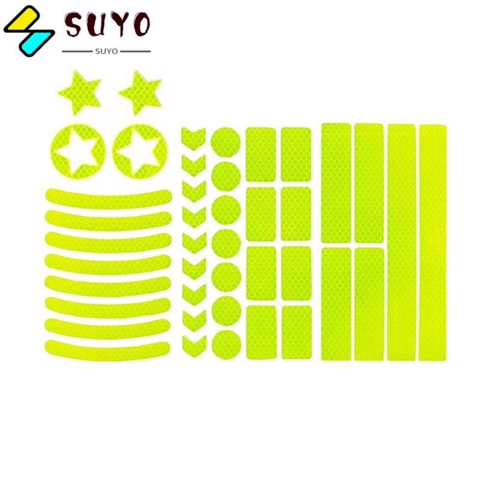 Bộ 42 Miếng Dán Phản Quang Tự Dính Trang Trí Xe Hơi / Xe Đạp