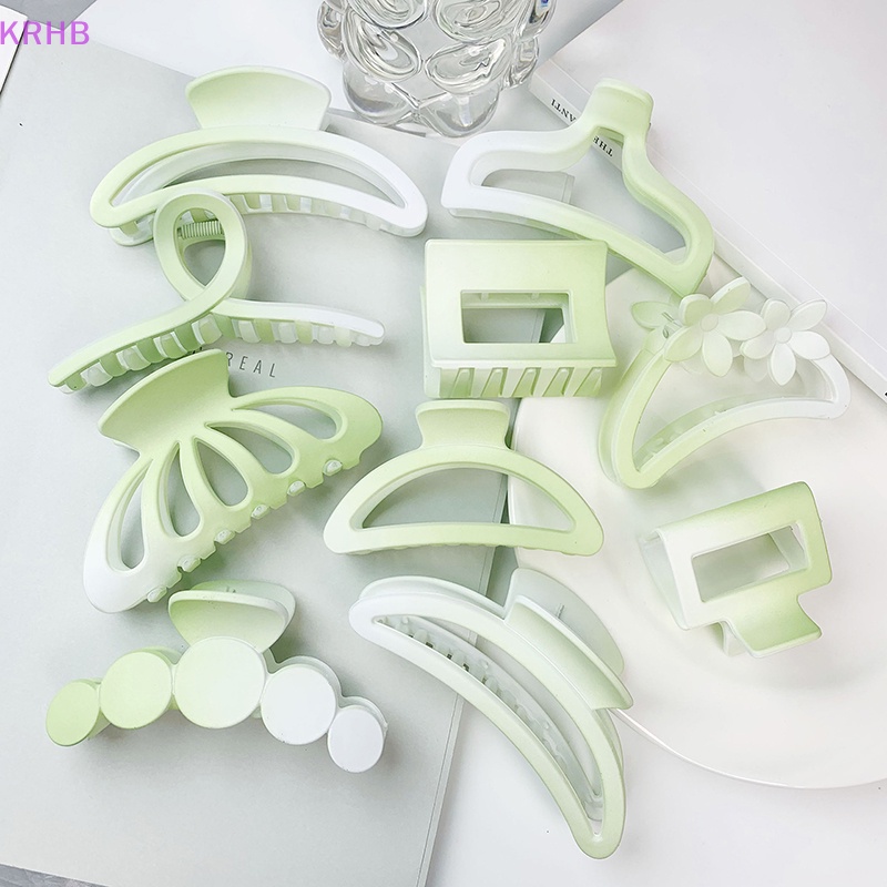 Kẹp Tóc Càng Cua Lớn Màu Xanh Lá Thời Trang Mùa Hè Mới