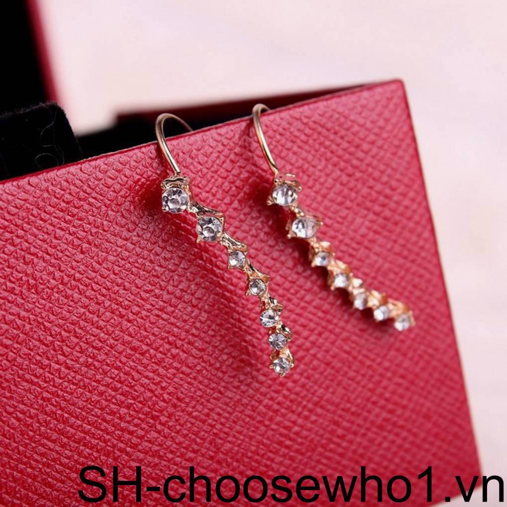 Khuyên Vành Tai 7 Viên Pha Lê Thời Trang Nữ Tính