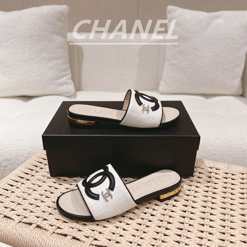 Dép Da Bò Phối Dây Xích Và Khóa Cài Thêu Họa Tiết Đính Đá Phong Cách Ý Thời Trang Quyến Rũ Cho Nữ