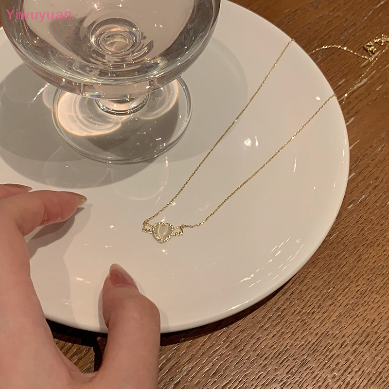 Vòng cổ Mặt Trái Tim Đính Đá Zircon Phong Cách Hàn Quốc Cho Nữ Mới