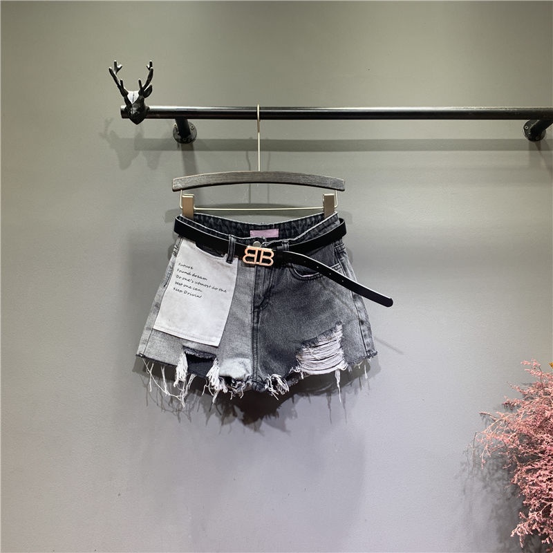 Quần Short Jean Lưng Cao Dáng Rộng Thời Trang Xuân Hè Hàn Quốc 2023 Plus Size Cho Nữ