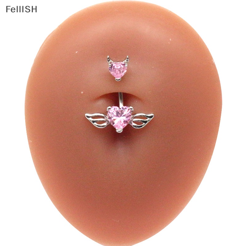 Khuyên Rốn Hình Cánh Trái Tim Đính Đá Pha Lê Thời Trang Cho Nữ 439br