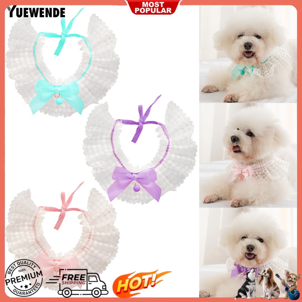 Vòng Cổ Thoáng Khí Đính Nơ Xinh Xắn Cho Thú Cưng