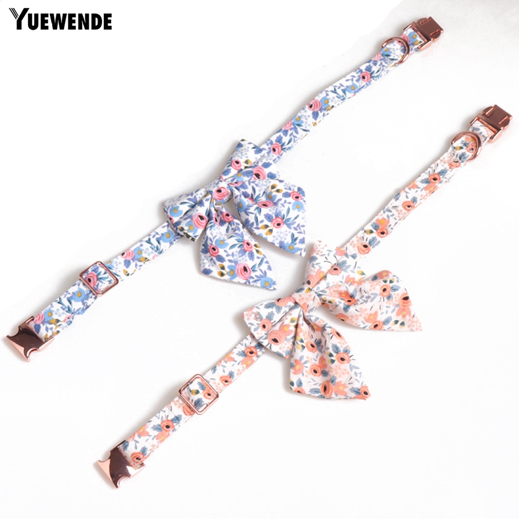 Vòng Cổ Thắt Nơ In Hoa Dễ Thương Cho Thú Cưng