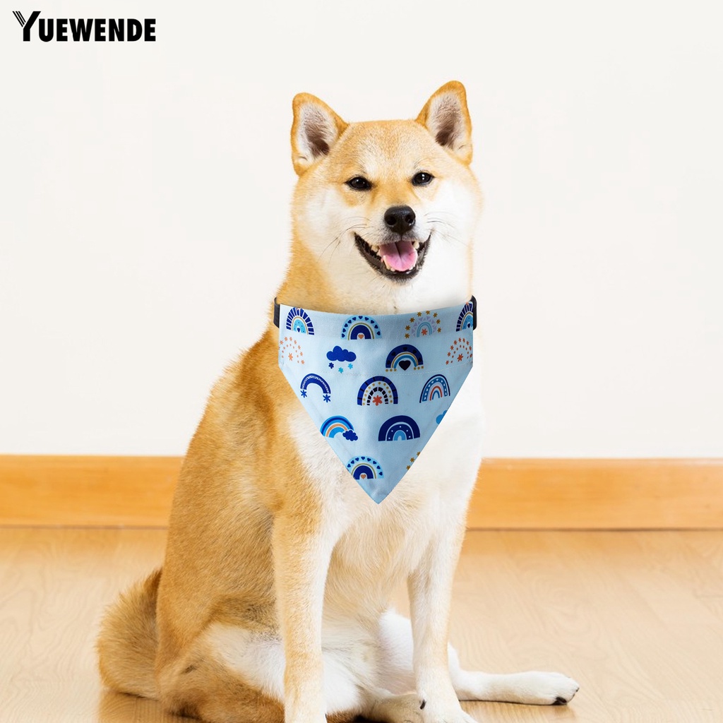 Yq.e Khăn Choàng Cổ Tam Giác Có Thể Điều Chỉnh In Hình Đẹp Mắt Dành Cho Cún Cưng Mặc Hàng Ngày