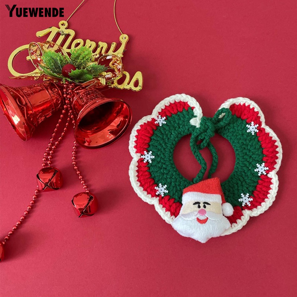 Yq.e Vòng Cổ Bằng Len Họa Tiết Giáng Sinh Dành Cho Thú Cưng