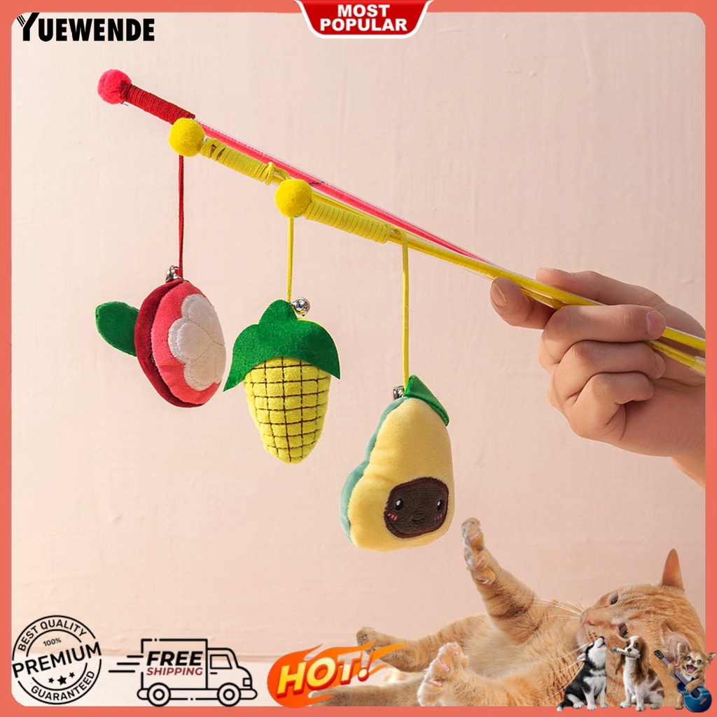 Gậy Đồ Chơi Tương Tác Bằng Nhựa Mềm Đính Trái Cây Giải Tỏa Căng Thẳng Dành Cho Mèo YQ.E