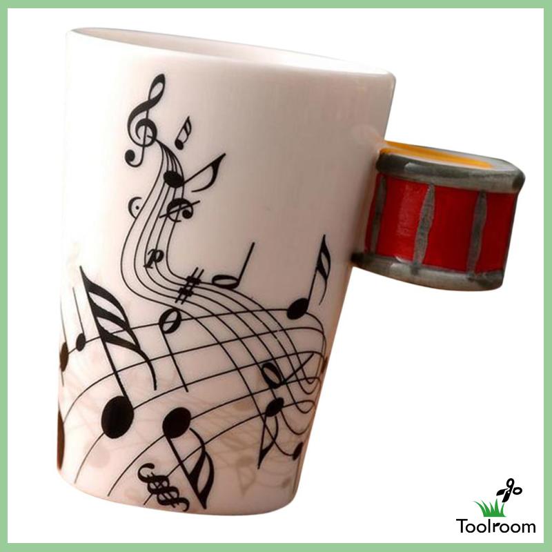 Cốc Sứ Uống Cà Phê / Trà Và Nước # 1 / 10 * 7.5Cm Hình Đàn Ghi Ta Màu Đen