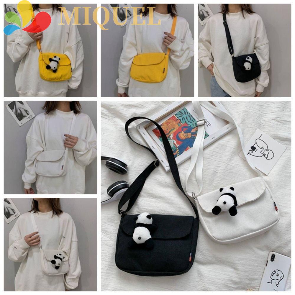 Miquel Túi Đeo Vai Canvas Đựng Tiền Xu Đa Năng Giản Dị Túi Đeo Chéo Đựng Điện Thoại Dáng Vuông Nhỏ Phong Cách Hàn Quốc Thời Trang Cho Học