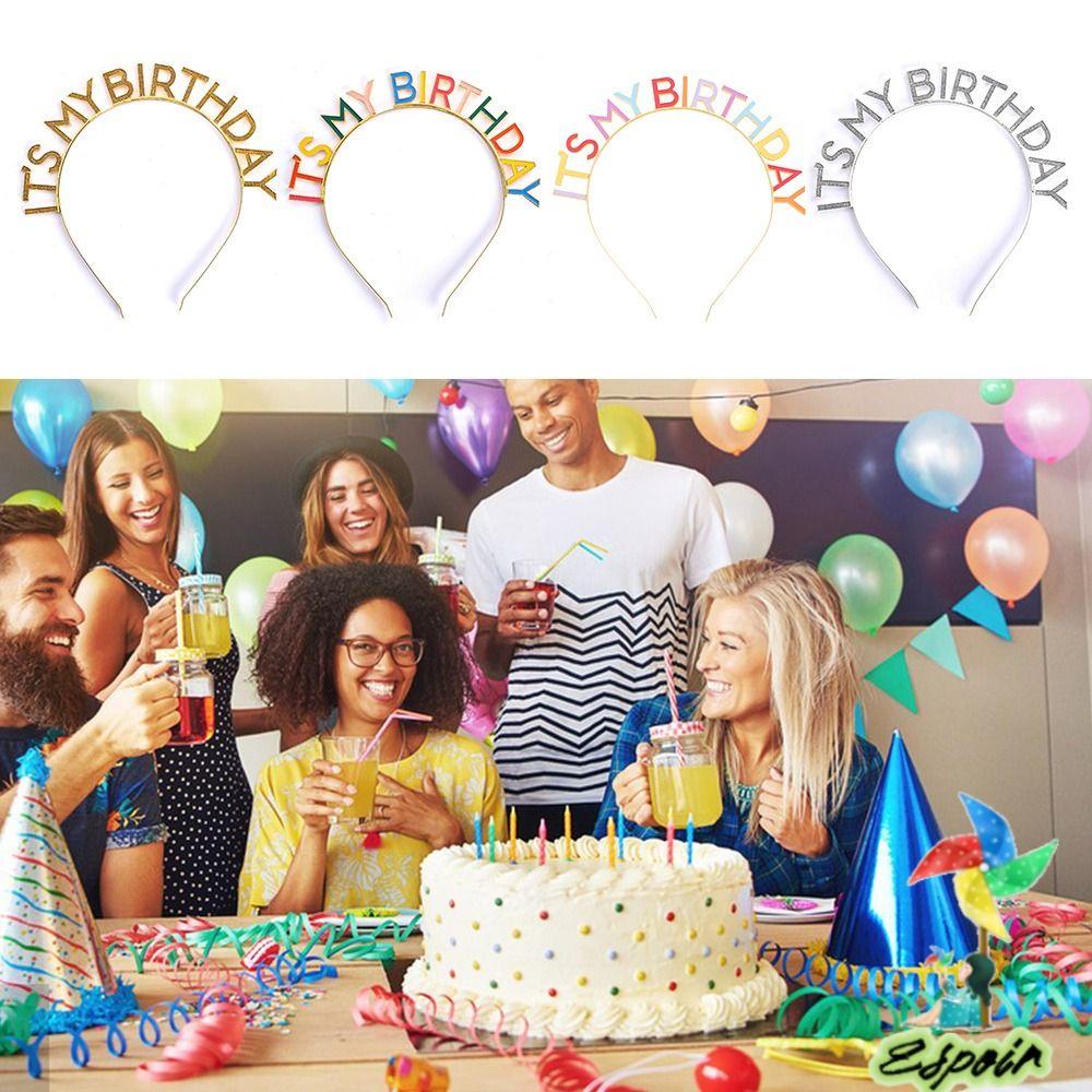 ESPO Băng Đô Cài Tóc Họa Tiết Chữ Màu Sắc Cầu Vồng Tinh Tế Thời Trang Cho Nữ