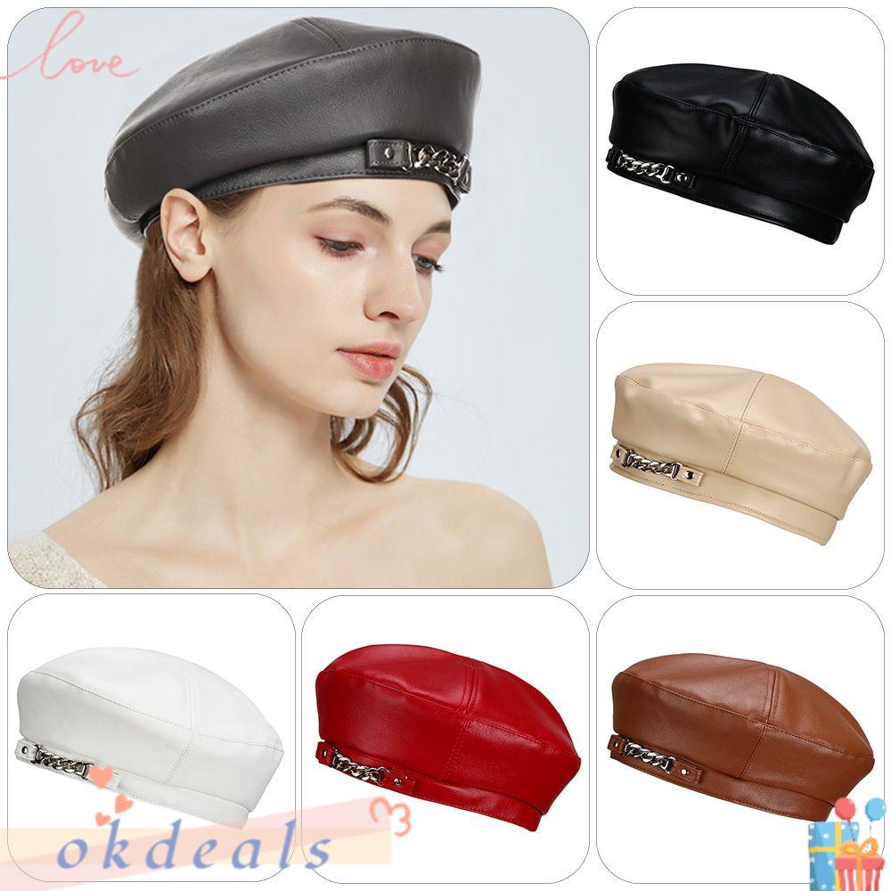 Mũ Nồi Màu Trơn Phối Dây Xích Kim Loại Thời Trang Cho Nam