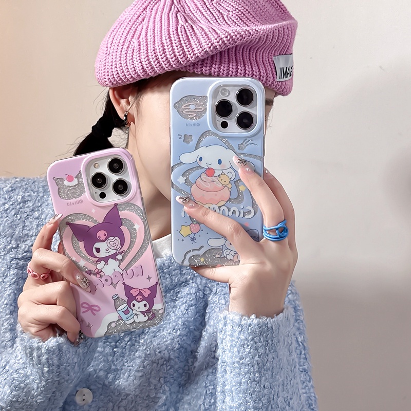 Ốp Điện Thoại IMD Mềm Chống Trầy Trang Trí Hình Kuromi Cinnamoroll Cho iPhone 14 13 12 Pro Max 11