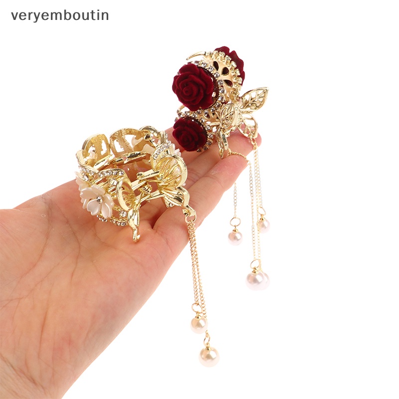 Kẹp Tóc Tua Rua Đính Ngọc Trai Phong Cách Hàn Quốc