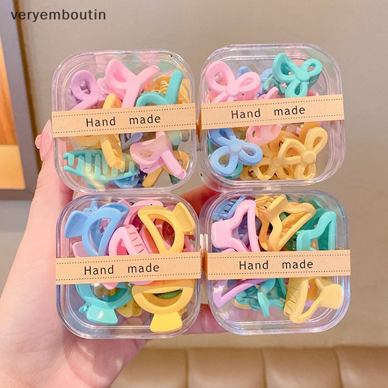 Set 10 Kẹp Tóc Càng Cua Mini Bằng Nhựa Nhám Thời Trang Ngọt Ngào Cho Bé Gái