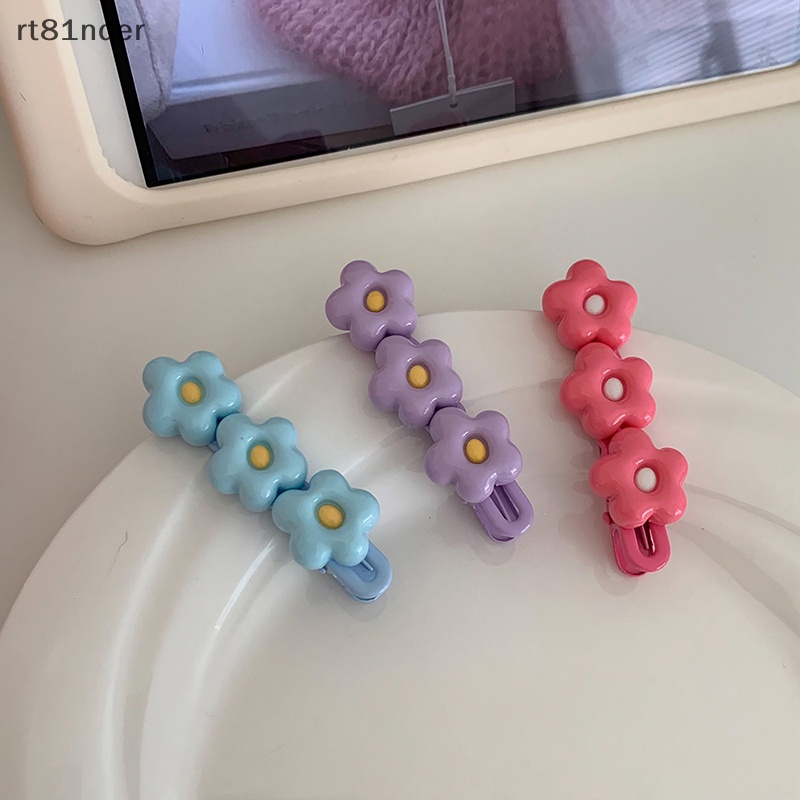 Rt Kẹp Tóc Mái Bên Hình Bông Hoa Màu Kẹo Dễ Phối Đồ Đa Năng Thời Trang