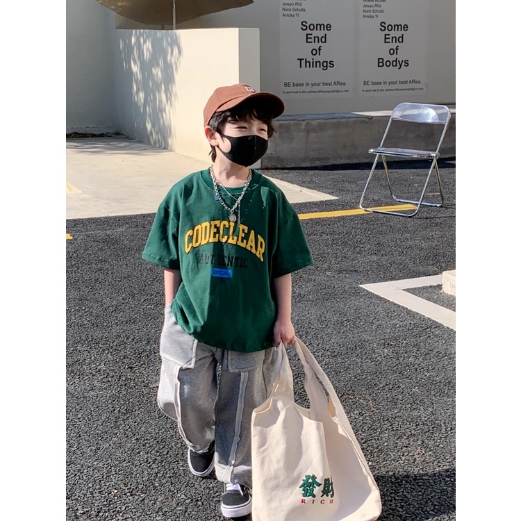 Áo Thun 100% Cotton Tay Ngắn Dáng Rộng Unisex Cho Bé Từ 2-14 Tuổi