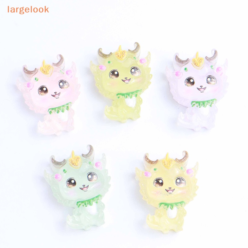 Bộ 2 Kẹp Tóc Hình Rồng Dạ Quang Bằng Nhựa Resin Dễ Thương Trang Trí Tủ Lạnh / Điện Thoại DIY