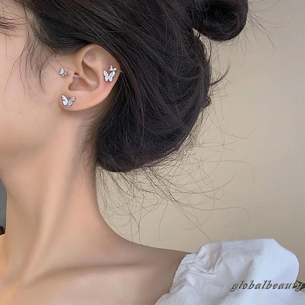 Bông Tai Hình Học Đính Kim Cương Lấp Lánh Sáng Tạo Dành Cho Nữ