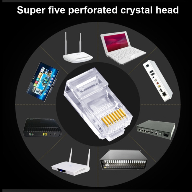 Phích Cắm Mạ Vàng Rj45 Cat5 8P8C UTP Chuyên Dụng Chất Lượng Cao