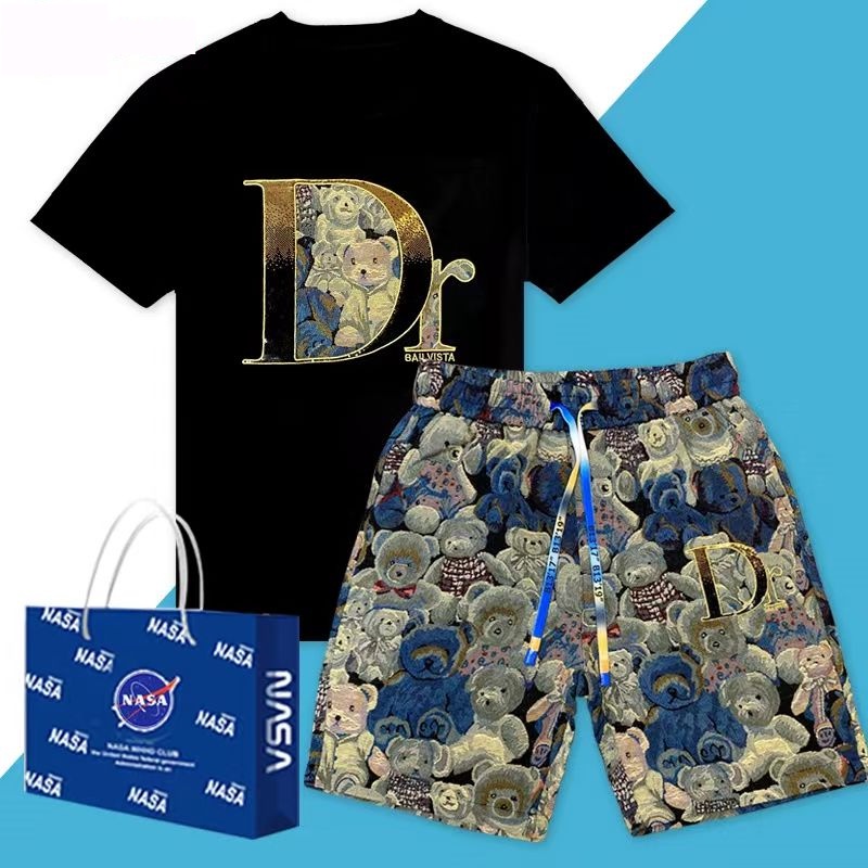 Set Áo Thun Ngắn Tay + Quần Short Nam In Họa Tiết Thổ Cẩm Sang Trọng Size S-5XL