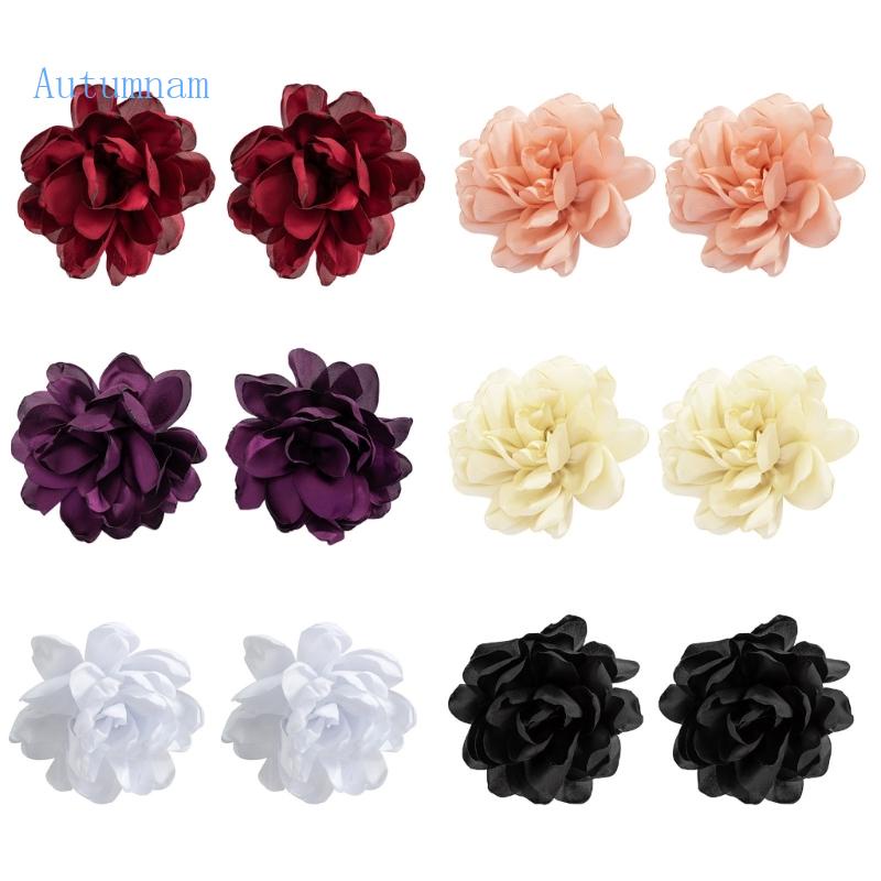 Bông Tai Hình Hoa Bằng Vải Thiết Kế Đơn Giản Thời Trang