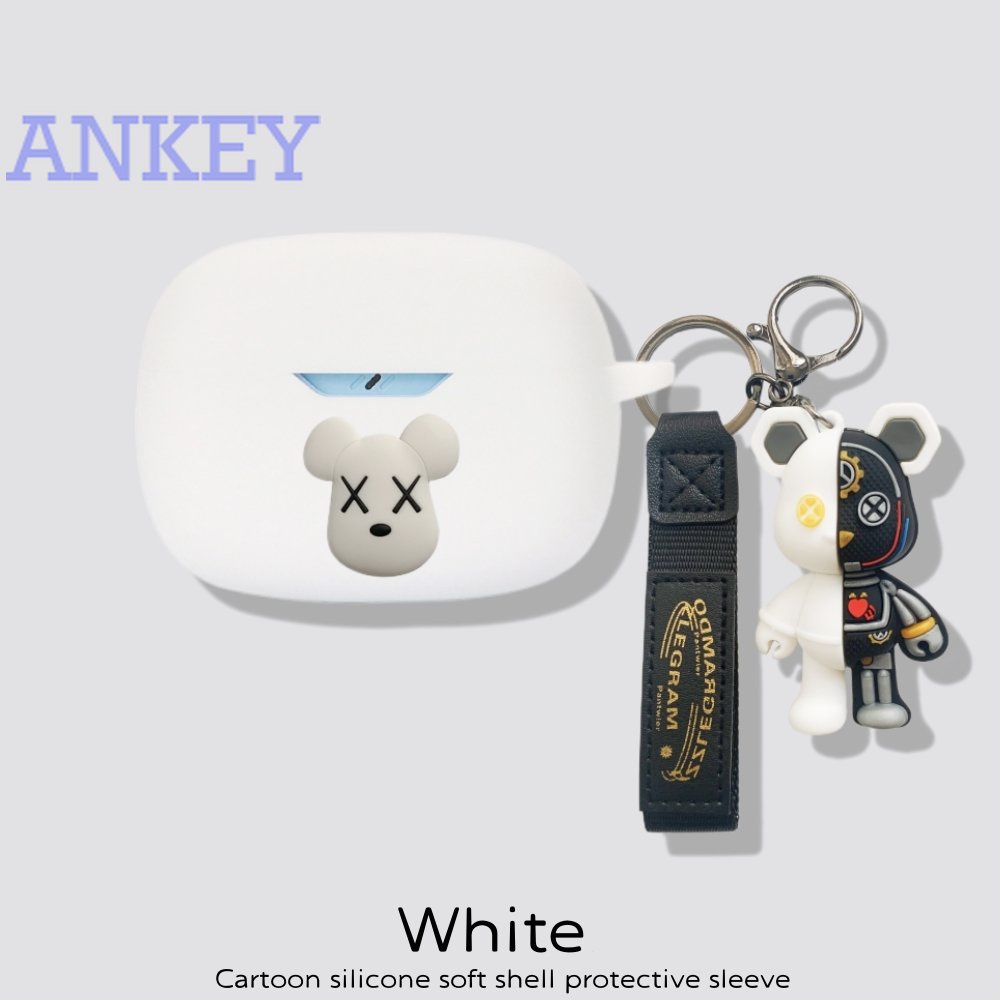 For Anker Soundcore Life Dot 3i / Note 3i / P2i P3i A20i A3i Earphone Silicone Case Red Boy Lovely Earbuds Protective Headphone Cover Headset Skin with Pendant