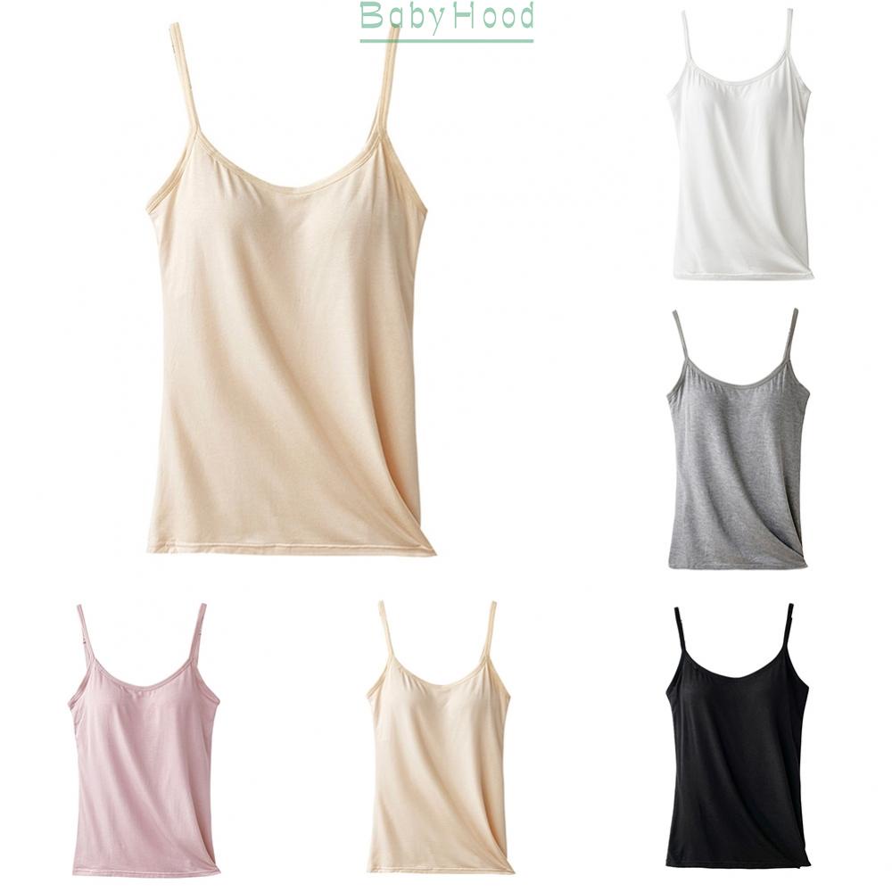 Women Camisole with Built in Bra Adjustable Strap Vest Tank Tops Yoga Wear#BBHOOD