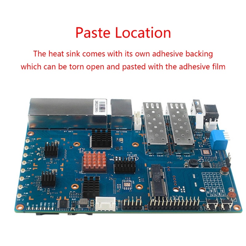 Set 6 Tấm Tản Nhiệt Bằng Kim Loại Có Băng Keo Dán Cho Bảng Banana Pi R3