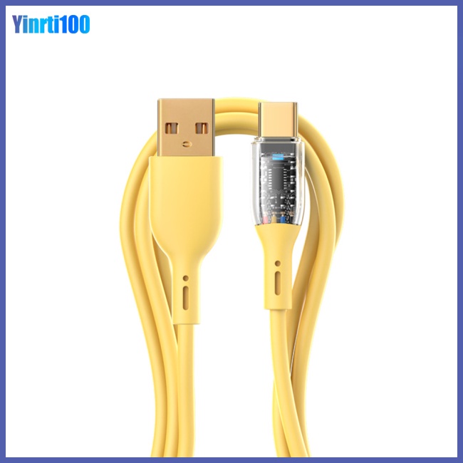 Cáp Sạc Nhanh Yinrti 66w Trong Suốt Có Đèn Cho Huawei 1m Type-c 6a