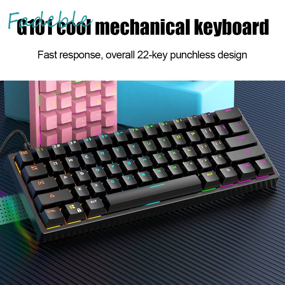 Bàn PhíM Có Dây 61 PhíM Với Led NềN Xanh Lá Cho PC / Laptop