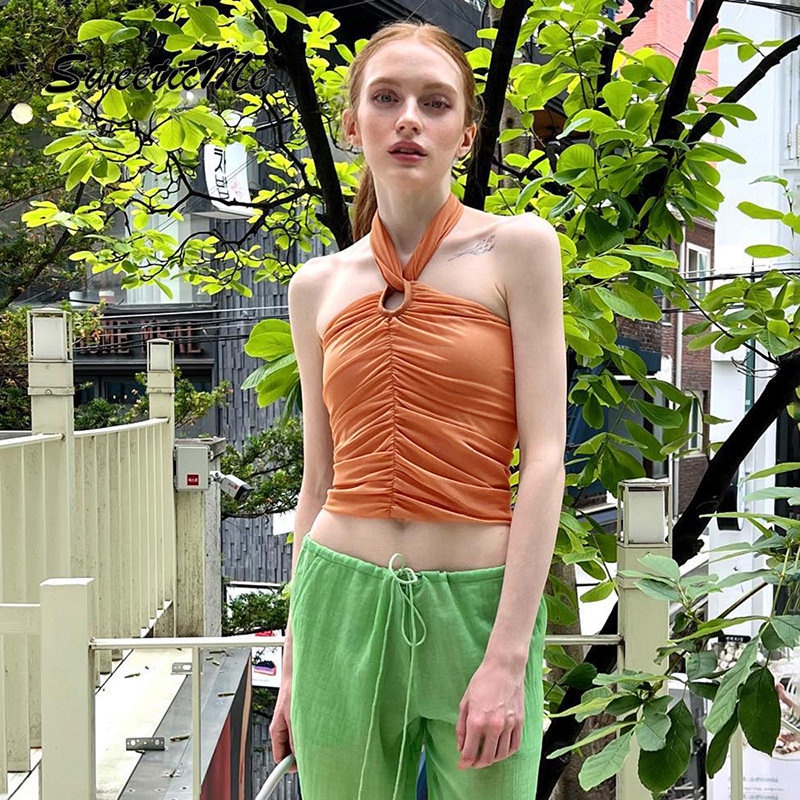 Áo Tank Top Ôm Dáng Màu Trơn Thời Trang 2023 Gợi Cảm Cho Nữ