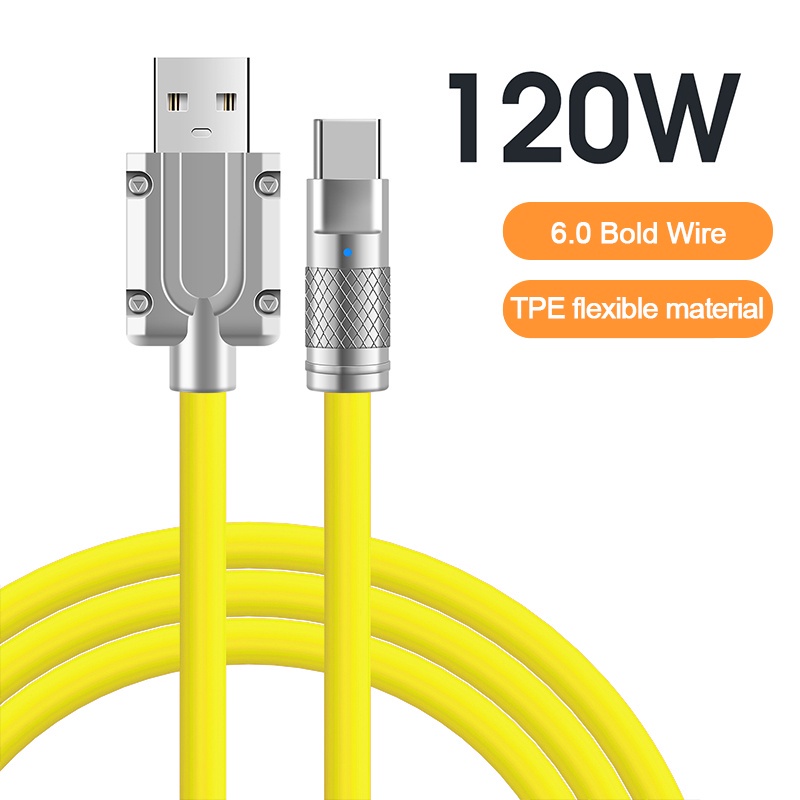 Cáp Sạc Nhanh Type C 120W Cho IPhone Huawei Samsung 1m