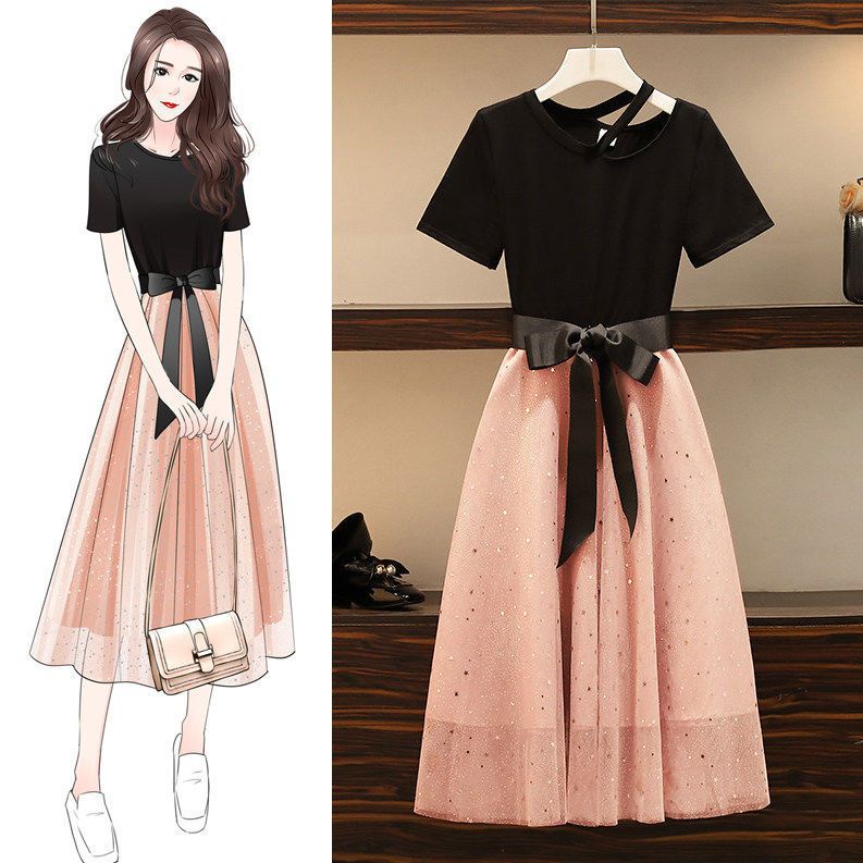Bộ Áo Ngắn Tay Plus Size + Chân Váy Thời Trang Xuân Hè 2023 Cho Nữ