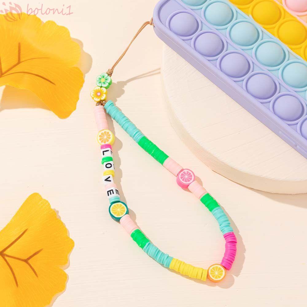 Dây Đeo Điện Thoại Xỏ Hạt Acrylic Chống Thất Lạc Phong Cách Bohemia Dành Cho Nữ