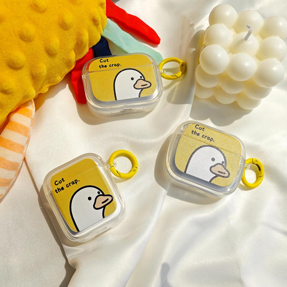 Vỏ Bảo Vệ Hộp Sạc Tai Nghe Bluetooth AirPods 1 2 gen3 pro2 2022 Bằng Silicon Hình Vuông Trong Suốt Họa Tiết Hoạt Hình Vui Nhộn Kèm Móc Treo Chống Rơi