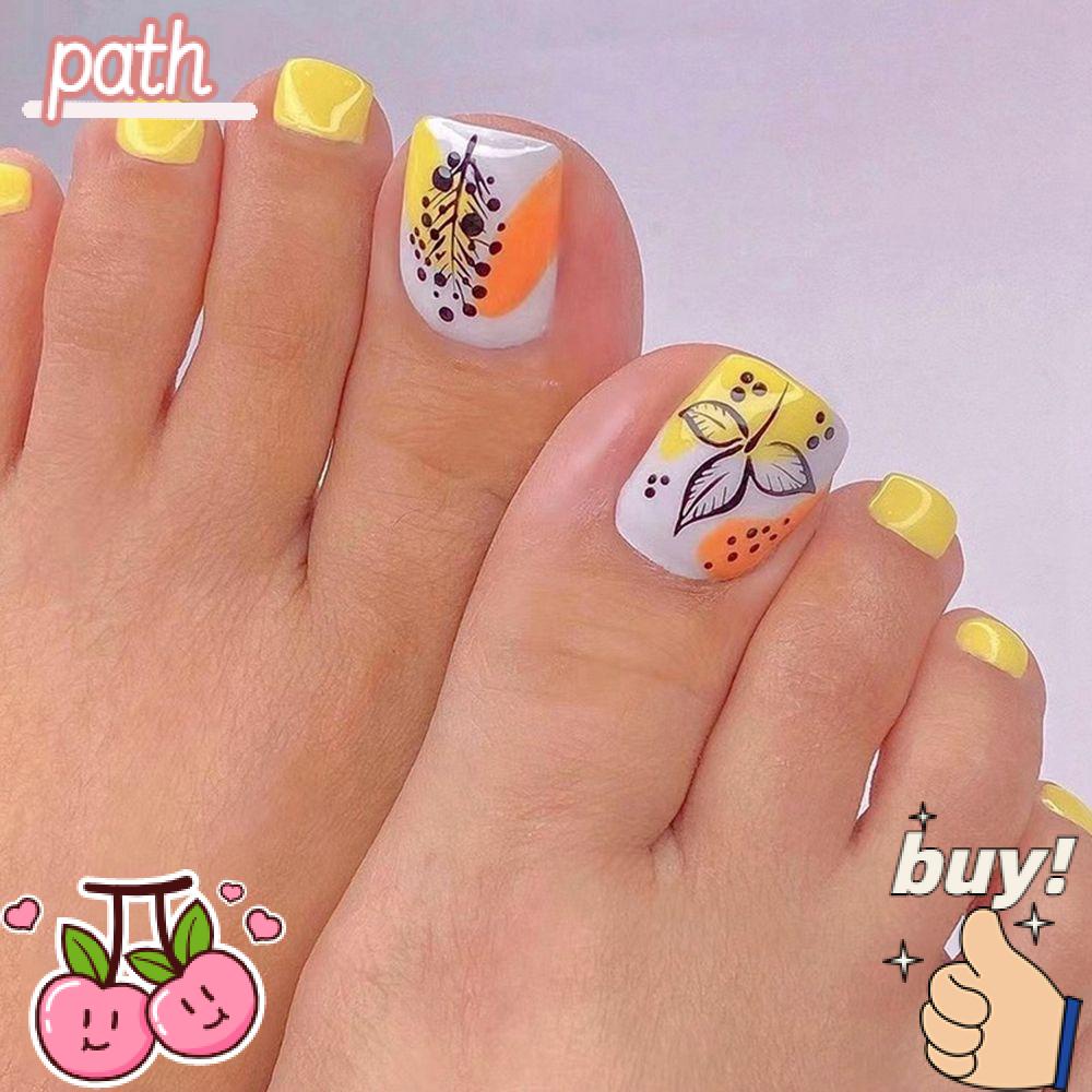 Hộp 24 Móng Chân Giả Đầu Vuông Thời Trang Cho Nữ