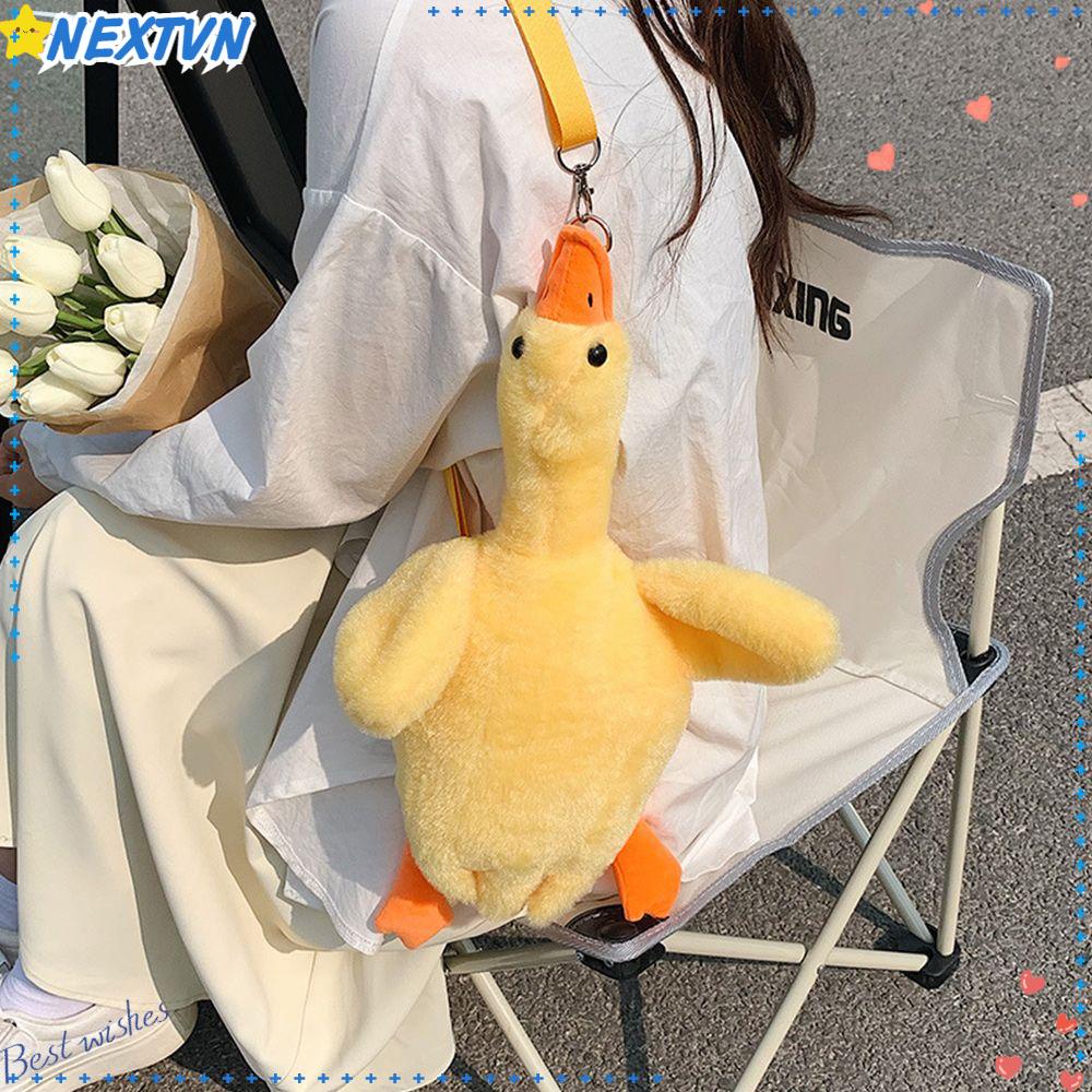 Túi Đeo Chéo Hình Vịt Nhồi Bông Đáng Yêu