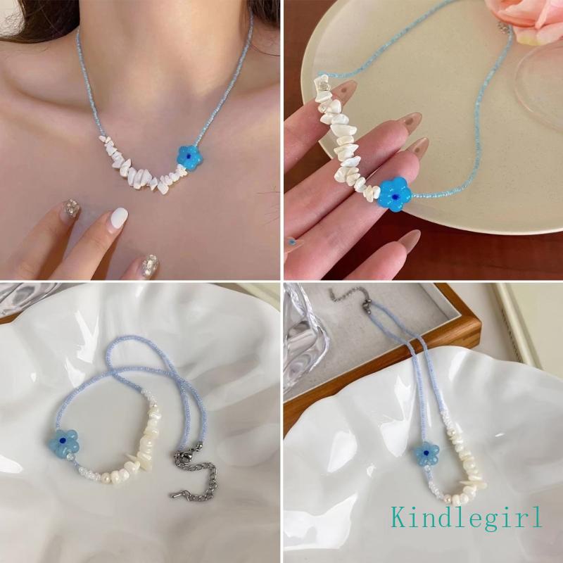 Vòng cổ Chuỗi Hạt Mặt Hoa Phong Cách Pháp Thời Trang Mùa Hè Cho Nữ