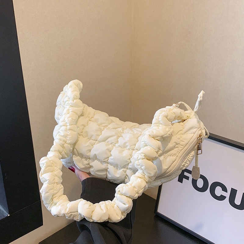 Túi Đeo Chéo Vai Xếp Ly Cao Cấp Kiểu Pháp niche Mới