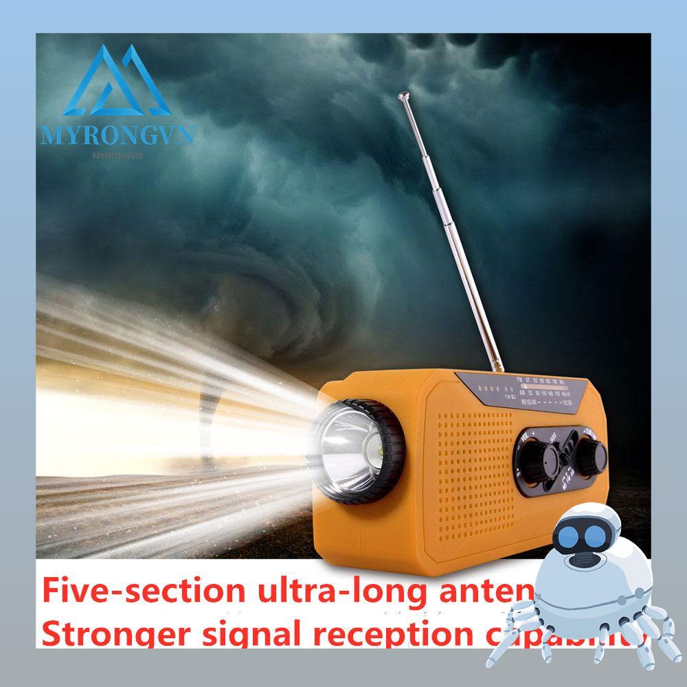 Đèn Pin MYRONGVN 2000mAh Sử Dụng Năng Lượng Mặt Trời FM Radio Không Dây Bluetooth