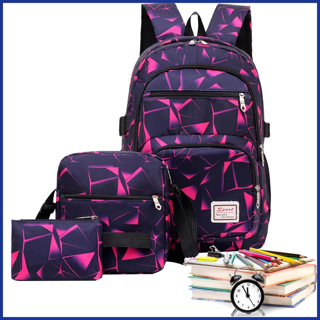 Set 3 Ba Lô Túi Ví Da Thời Trang Cho Nữ