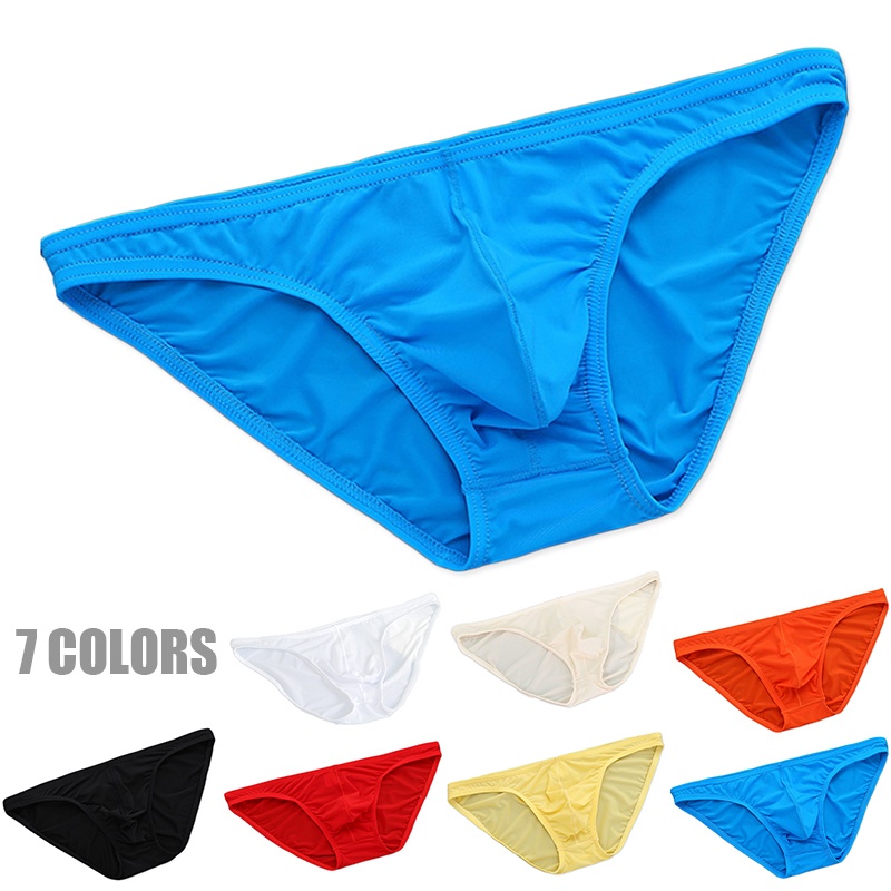 Quần Lót Tam Giác Lưng Thấp Chất Liệu Lụa Lạnh Thời Trang Quyến Rũ Cho Nam