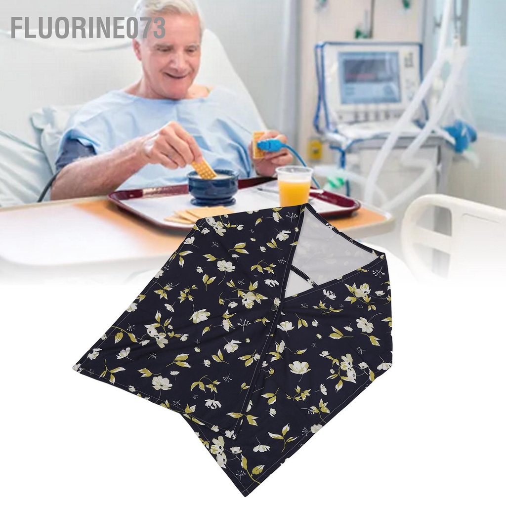 Fluorine073 Yếm dành cho người lớn Có thể tái sử dụng giặt được Lớn Thân thiện với làn da Mềm thấm nước Bảo vệ quần áo cao tuổi