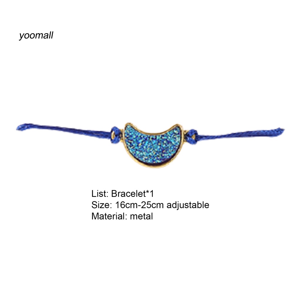 Vòng Đeo Tay Họa Tiết Mặt Trăng Bắt Mắt Bằng Kim Loại Lấp Lánh Thanh Lịch Có Thể Điều Chỉnh Cho Nữ